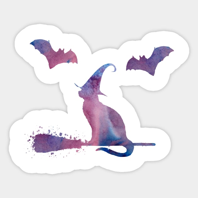 Witch cat Sticker by TheJollyMarten